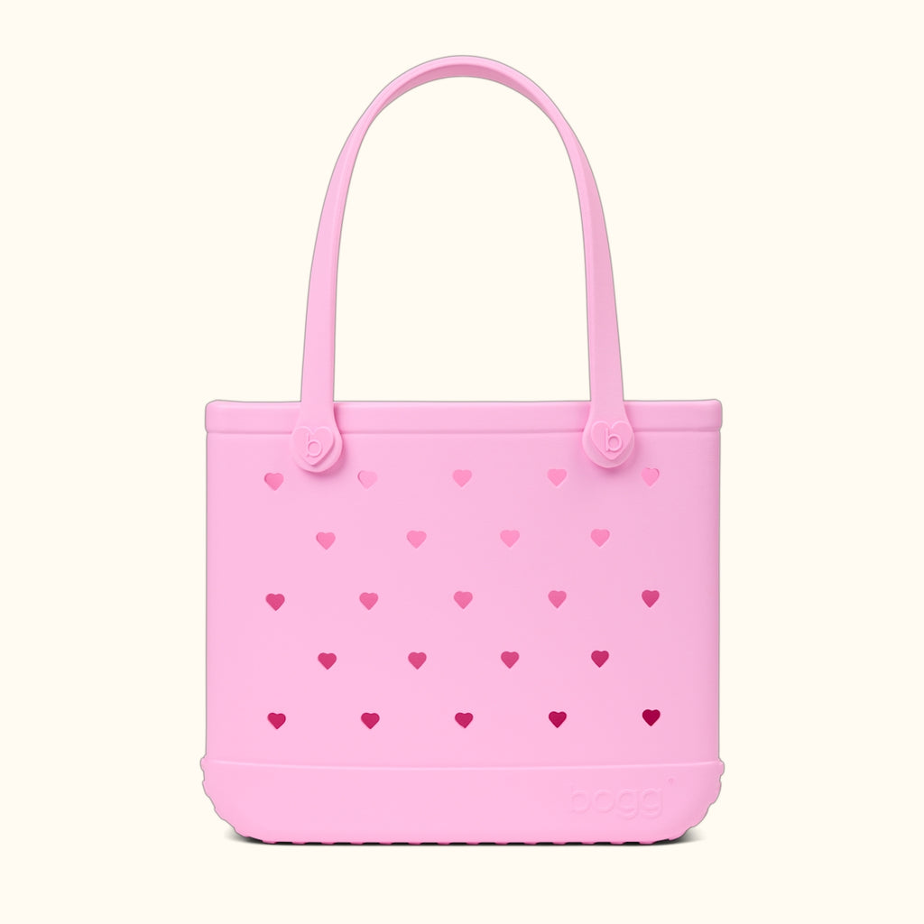 Baby Bogg Bag Cut Out Heart Pink Taffy Family Size Beach Organizer Waterproof Easy Clean with Waterproof Phone Pouch for Beach Vacation Travel Organizer Vacation Essentials for Women