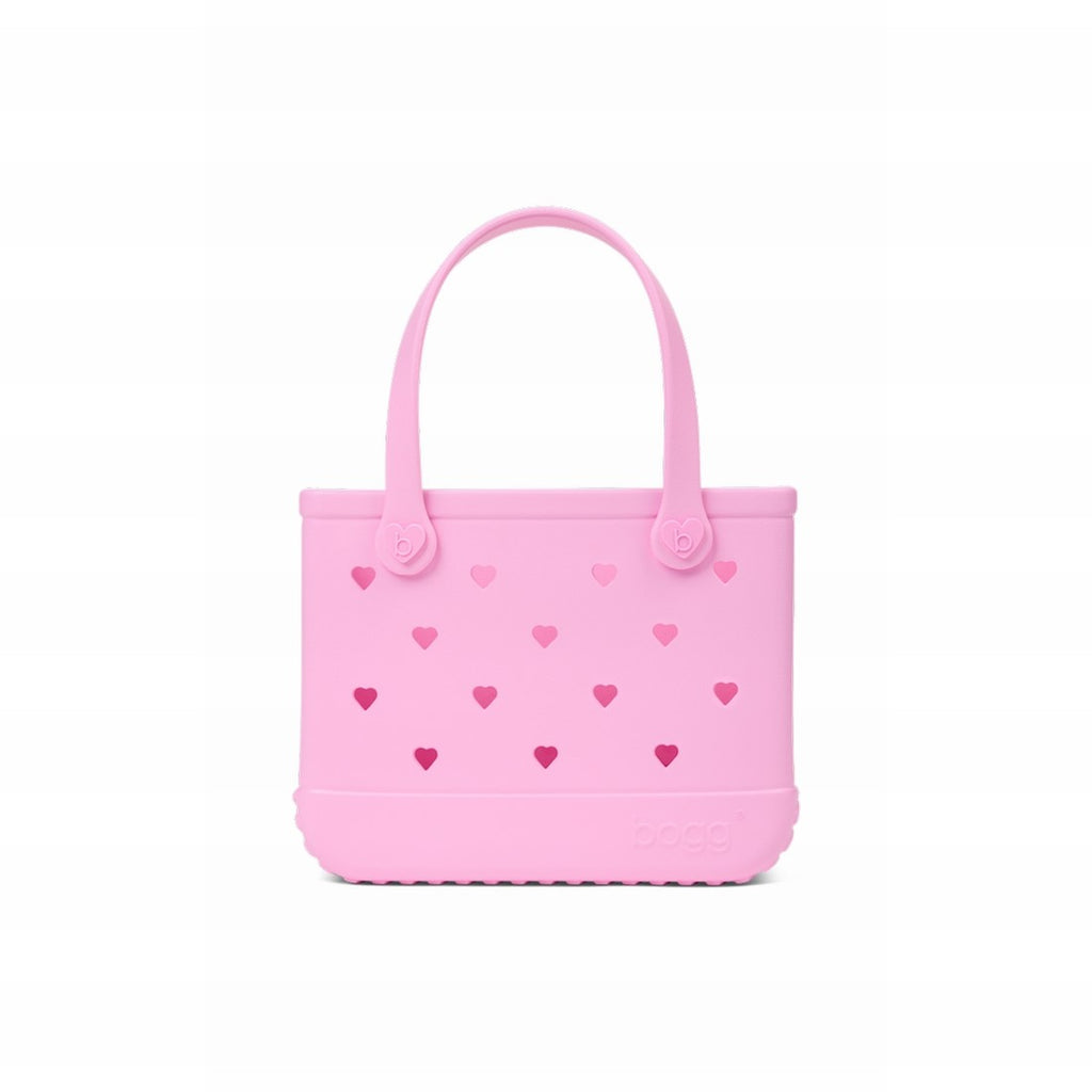 Bitty Bogg Bag Cut Out Heart Pink Taffy Easy Clean Rubber Tote Oversized Lightweight with Adjustable Shoulder Strap for Boat Trips Travel Organizer Vacation Essentials for Women