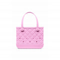 Bitty Bogg Bag Quilted Pink Taffy Multi Purpose Travel Carryall Lightweight Durable with Makeup Bag for Beach Vacation Travel Organizer Vacation Essentials for Women