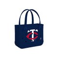 Bitty Bogg Bag Minnesota Twins Easy Clean Rubber Tote Washable Lightweight with Travel Accessory Pouch for Family Beach Days Travel Organizer Vacation Essentials for Women