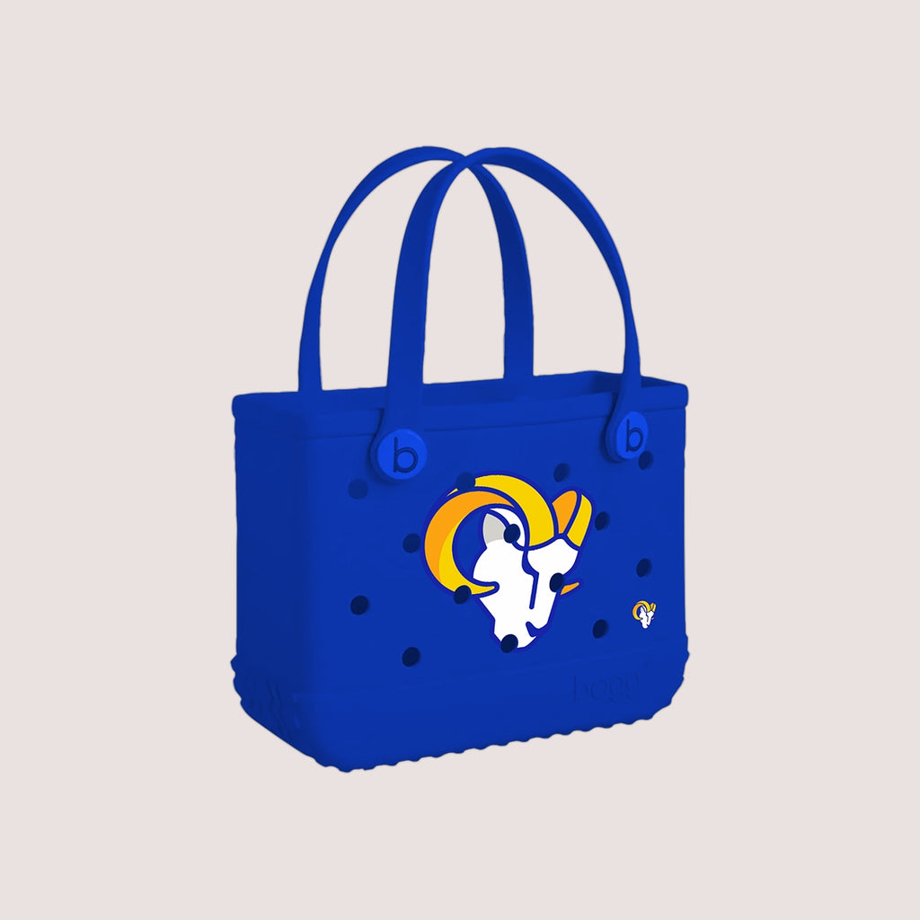 Bitty Bogg Bag Los Angeles Rams Large Capacity Beach Carryall Oversized Large Capacity with Cosmetic Organizer for Family Beach Days Travel Organizer Vacation Essentials for Women