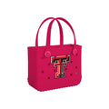 Bitty Bogg Bag Texas Tech Red Raiders Large Capacity Beach Carryall Washable Lightweight with Reinforced Handles for Water Sports Travel Organizer Vacation Essentials for Women