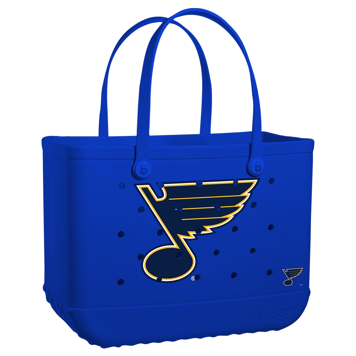Original Bogg Bag St. Louis Blues Waterproof EVA Beach Tote Bag Travel Friendly Oversized with Waterproof Phone Pouch for Summer Travel Travel Organizer Vacation Essentials for Women