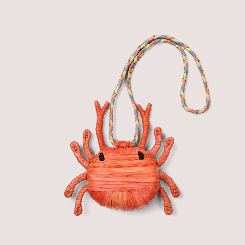 Bogg'd & Charmed Raffia Crab Women's Waterproof Beach Tote Easy Clean Sandproof with Reinforced Handles for Resort Holidays Travel Organizer Vacation Essentials for Women