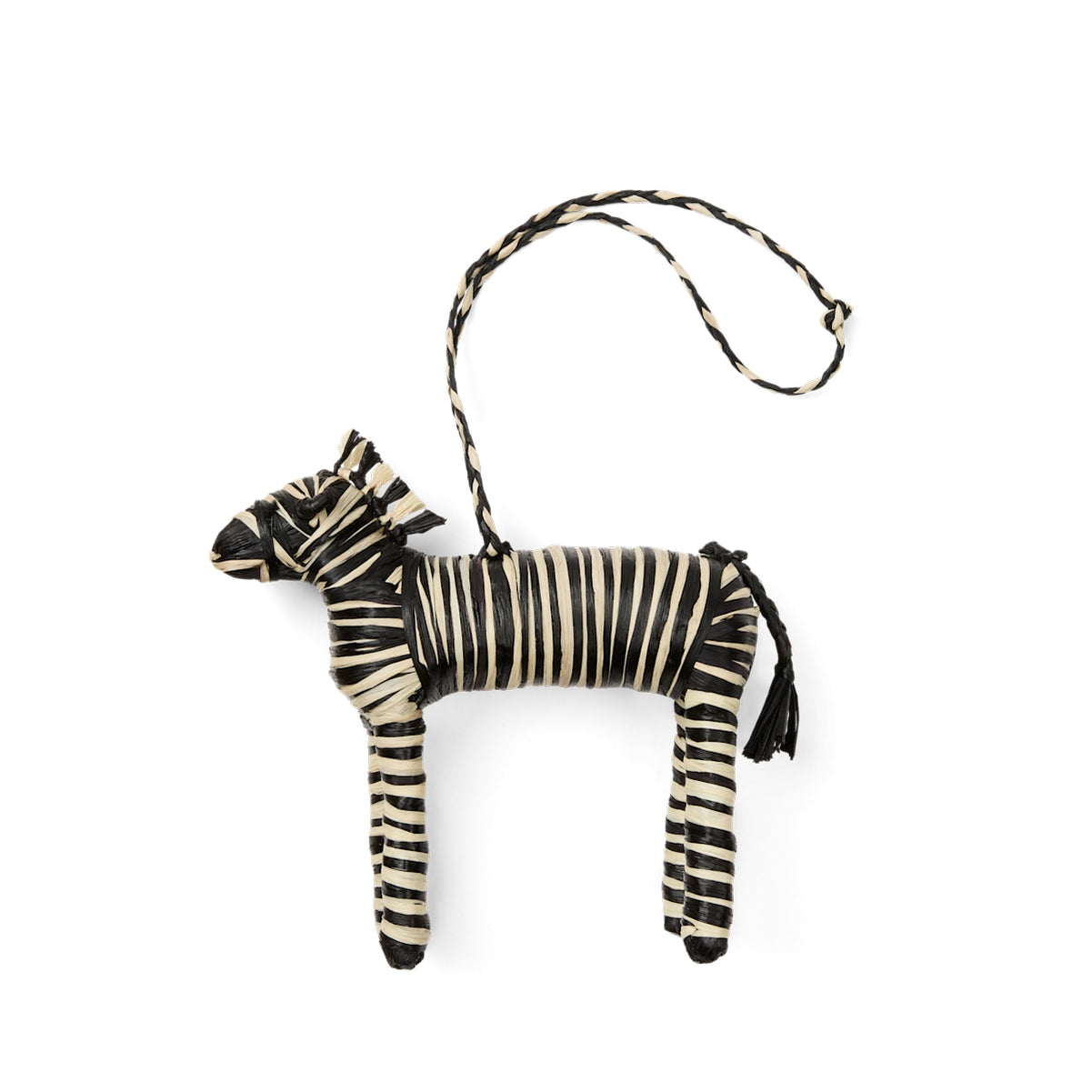 Bogg'd & Charmed Raffia Zebra Family Holiday Beach Organizer Lightweight Washable Accessory Organizer Pouch for Family Trips