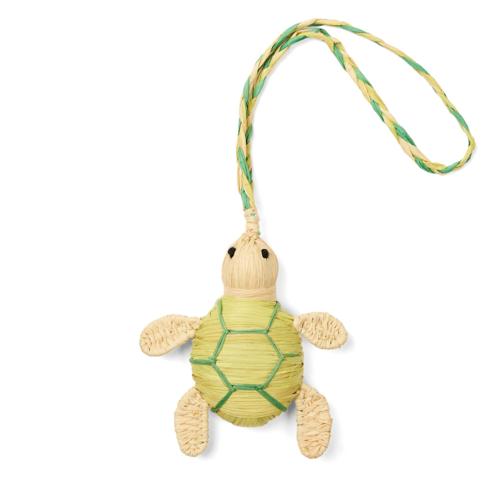 Bogg'd & Charmed Raffia Turtle Pool Gear Organizer Modern Sandproof Adjustable Shoulder Strap for Summer Adventures