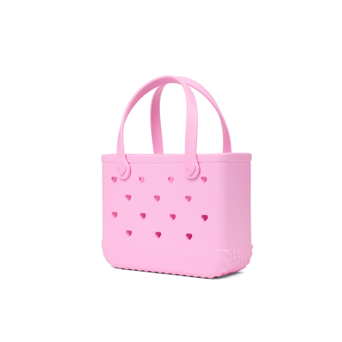 Bitty Bogg Bag Cut Out Heart Pink Taffy Easy Clean Rubber Tote Oversized Lightweight with Adjustable Shoulder Strap for Boat Trips Travel Organizer Vacation Essentials for Women