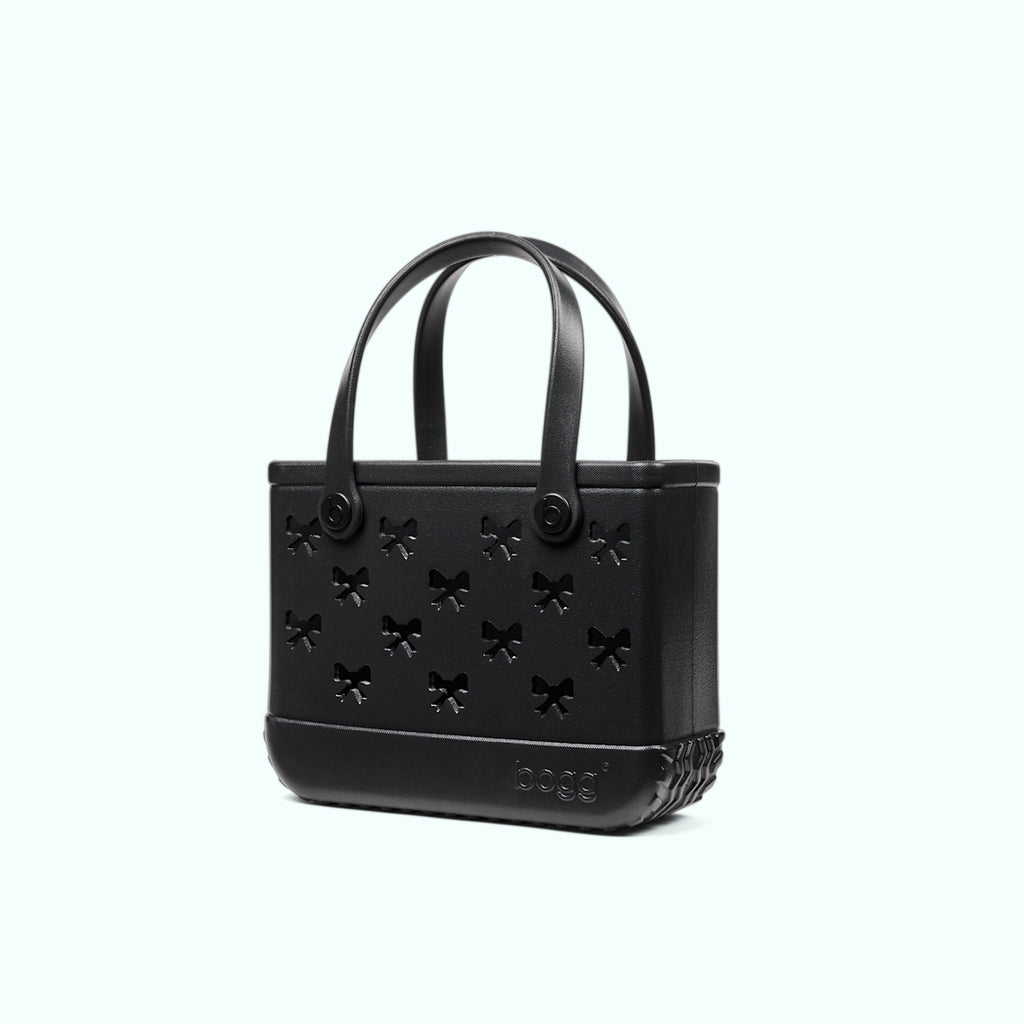 Bitty Bogg Bag Black Bows Sunny Getaway Carryall Functional Easy Clean Waterproof Phone Pouch Included for Beach Holidays