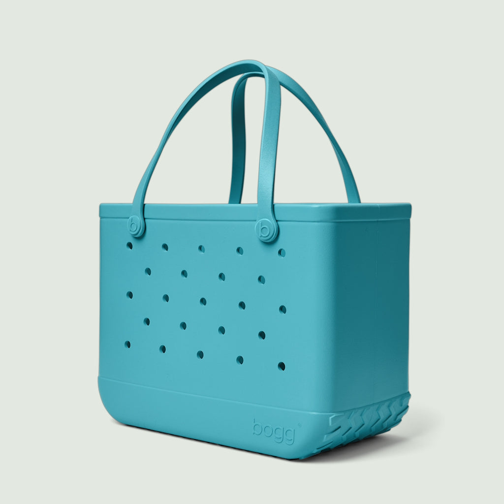 Original Bogg Bag Turquoise and Caicos Large Capacity Beach Carryall Washable Large Capacity with Non Slip Bottom for Camping Trips Travel Organizer Vacation Essentials for Women