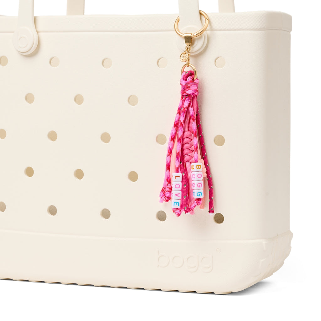 Bogg'd & Charmed Love Tassel Luxury Resort Pool Tote Tip Resistant Sandproof with Reinforced Handles for Boat Trips Travel Organizer Vacation Essentials for Women
