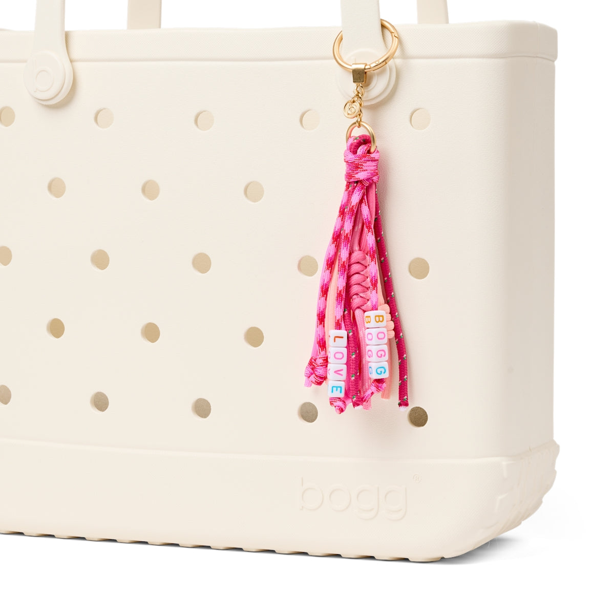 Bogg'd & Charmed Love Tassel Luxury Resort Pool Tote Tip Resistant Sandproof with Reinforced Handles for Boat Trips Travel Organizer Vacation Essentials for Women