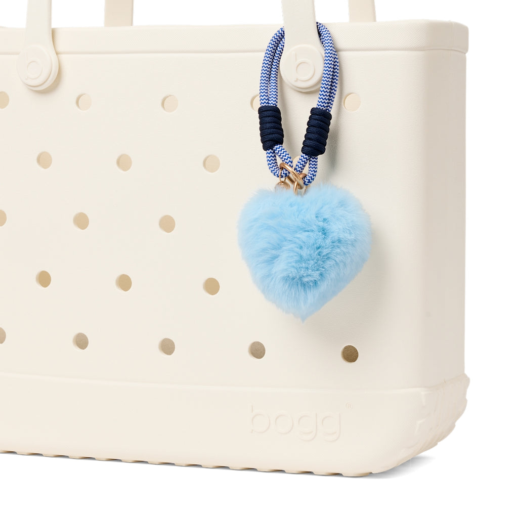 Bogg'd & Charmed Blue Heart Pouf Outdoor Journey Tote Stylish Travel Friendly Non Slip Bottom Design for Cruise Travel