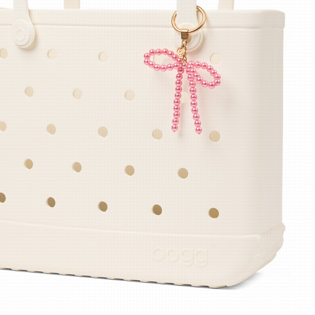 Bogg'd & Charmed Pink Pearl Bow Vacation Gear Organizer Luxury Tip Resistant Extra Wide Opening for Outdoor Sports
