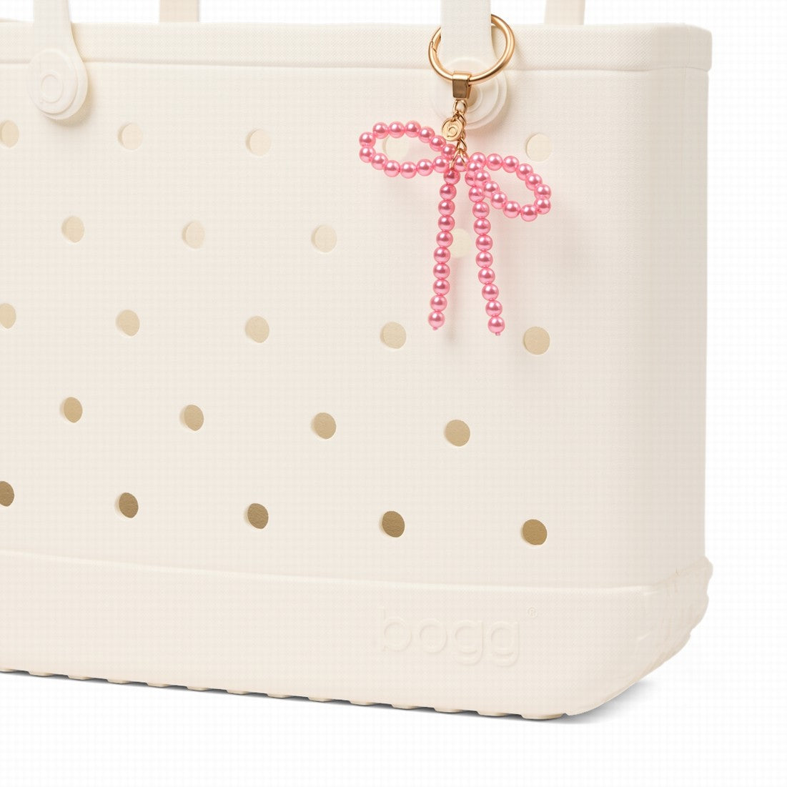 Bogg'd & Charmed Pink Pearl Bow Vacation Gear Organizer Luxury Tip Resistant Extra Wide Opening for Outdoor Sports