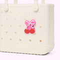 Bogg Bit Cherry Bow Oversized Beach Travel Tote Large Capacity Oversized with Travel Accessory Pouch for Pool Days Travel Organizer Vacation Essentials for Women