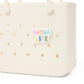 Bogg Bit Mom Life Easy Clean Rubber Tote Travel Friendly Washable with Makeup Bag for Weekend Getaways Travel Organizer Vacation Essentials for Women
