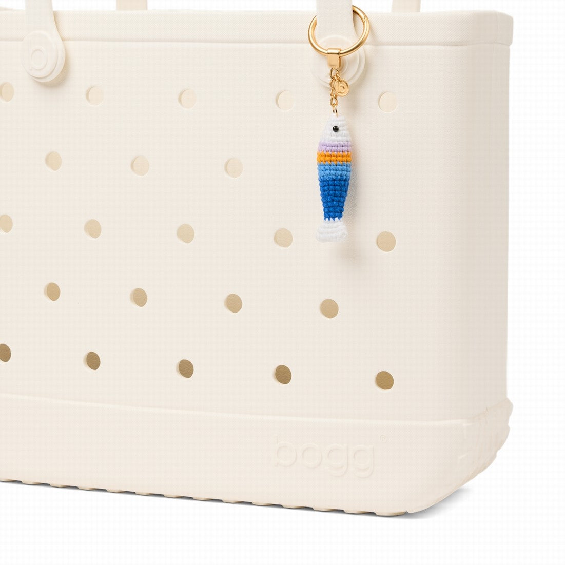 Bogg'd & Charmed Crochet Fish High Tide Coastal Weekend Carryall Portable Large Capacity Non Slip Bottom Design for Pool Activities