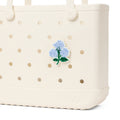 Bogg Bit Blue Hydrangea Waterproof EVA Beach Tote Bag Travel Friendly Lightweight with Travel Accessory Pouch for Camping Trips Travel Organizer Vacation Essentials for Women