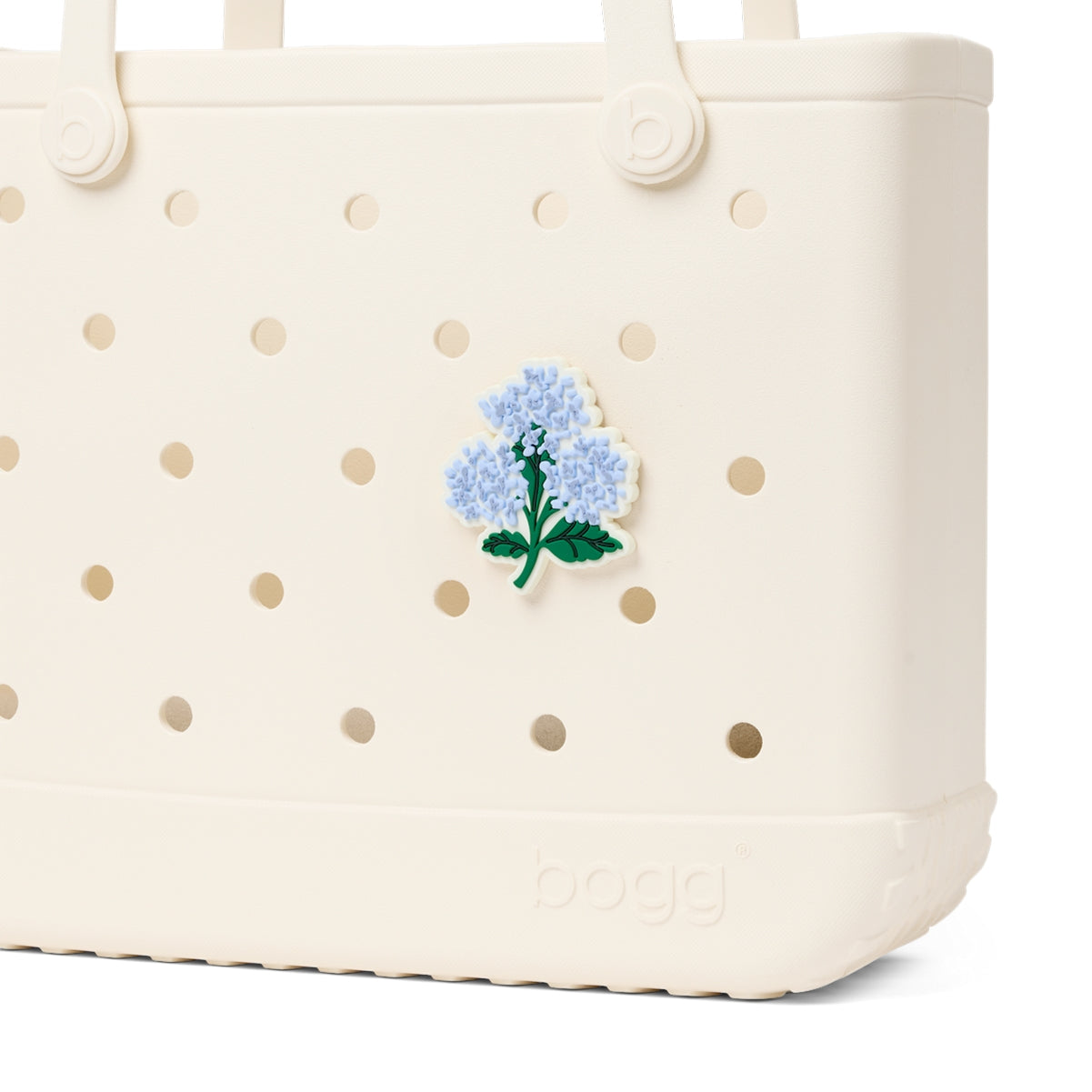 Bogg Bit Blue Hydrangea Waterproof EVA Beach Tote Bag Travel Friendly Lightweight with Travel Accessory Pouch for Camping Trips Travel Organizer Vacation Essentials for Women